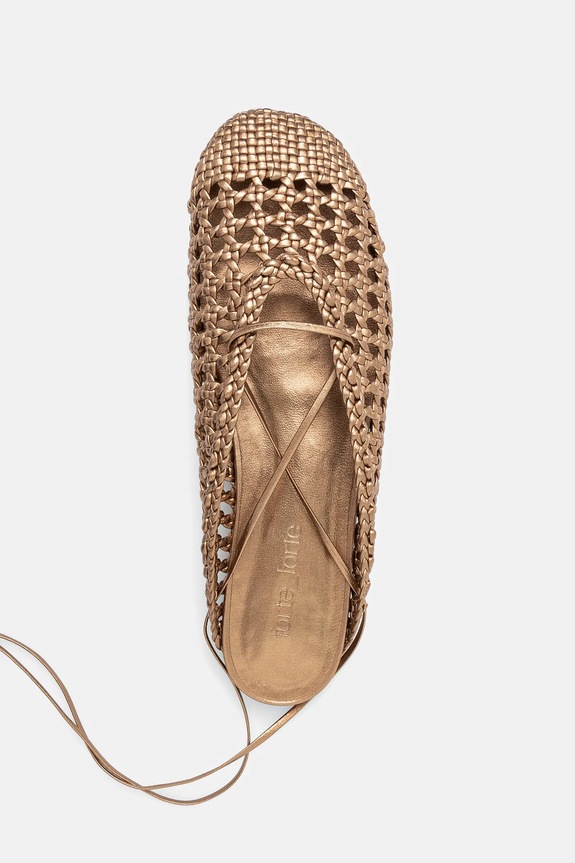 Usnjene balerinke Forte Forte zlata 13691.F47A.3068