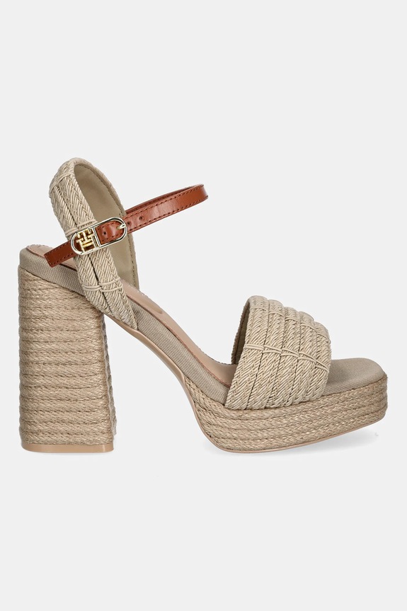 Tommy Hilfiger sandale ROPE HEEL PLATFORM SANDAL FW0FW08425 bej SS25