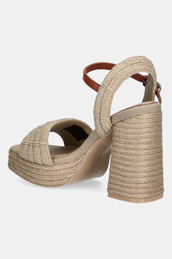 Încălțăminte Tommy Hilfiger sandale ROPE HEEL PLATFORM SANDAL FW0FW08425 bej