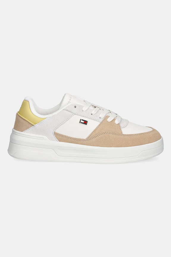 Kožené tenisky Tommy Hilfiger ESSENTIAL BASKET SNEAKER FW0FW08456 béžová SS25