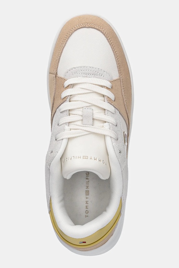 Kožené tenisky Tommy Hilfiger ESSENTIAL BASKET SNEAKER béžová FW0FW08456