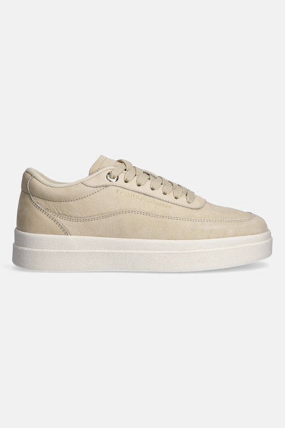 Nubukové tenisky Tommy Hilfiger MODERN COURT SNEAKER NUBUCK FW0FW08462 béžová SS25