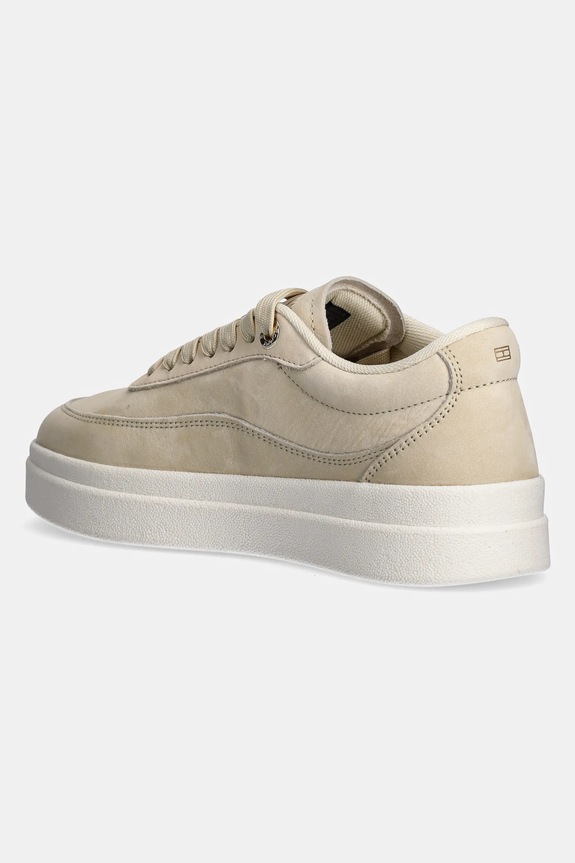 Boty Nubukové tenisky Tommy Hilfiger MODERN COURT SNEAKER NUBUCK FW0FW08462 béžová