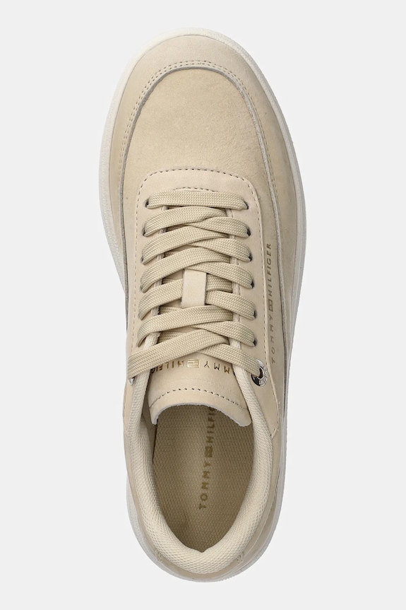 Nubukové tenisky Tommy Hilfiger MODERN COURT SNEAKER NUBUCK béžová FW0FW08462
