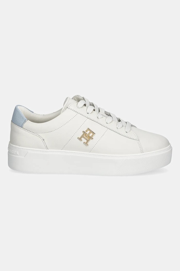 Tommy Hilfiger sneakers din piele PLATFORM COURT SNEAKER FW0FW08464 alb SS25
