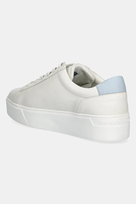 Încălțăminte Tommy Hilfiger sneakers din piele PLATFORM COURT SNEAKER FW0FW08464 alb
