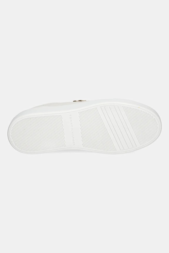 Tommy Hilfiger sneakers din piele PLATFORM COURT SNEAKER FW0FW08464 alb