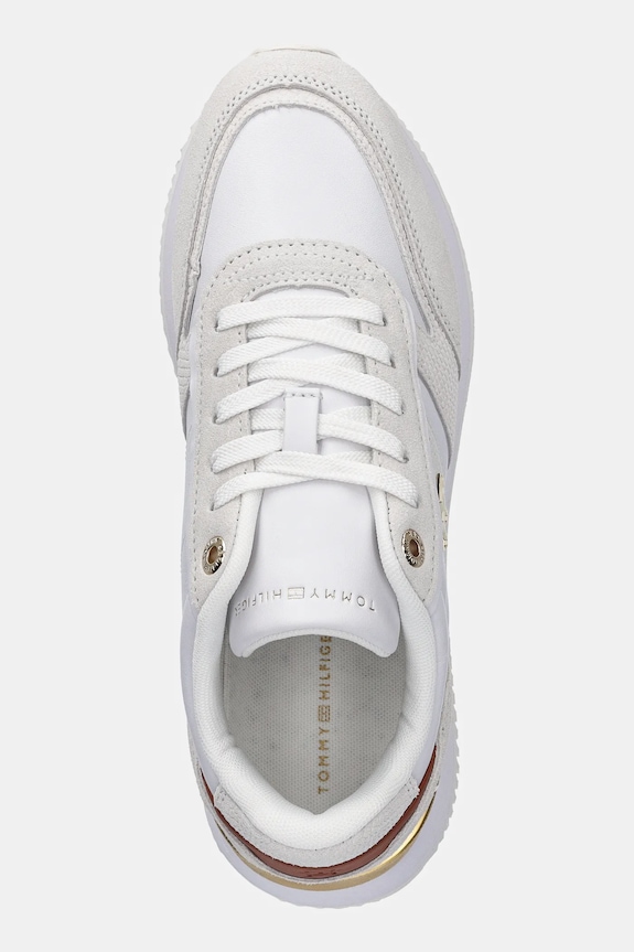 Kožne tenisice Tommy Hilfiger TH FASHION RUNNER bijela FW0FW08475
