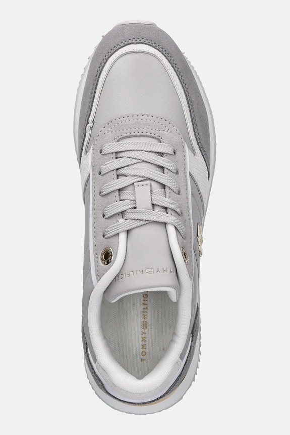 Tommy Hilfiger sneakers in pelle TH FASHION RUNNER grigio FW0FW08475