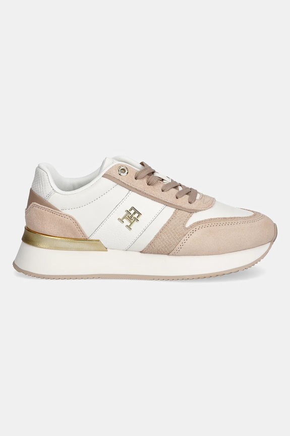 Kožené sneakers boty Tommy Hilfiger TH FASHION RUNNER FW0FW08475 oranžová SS25