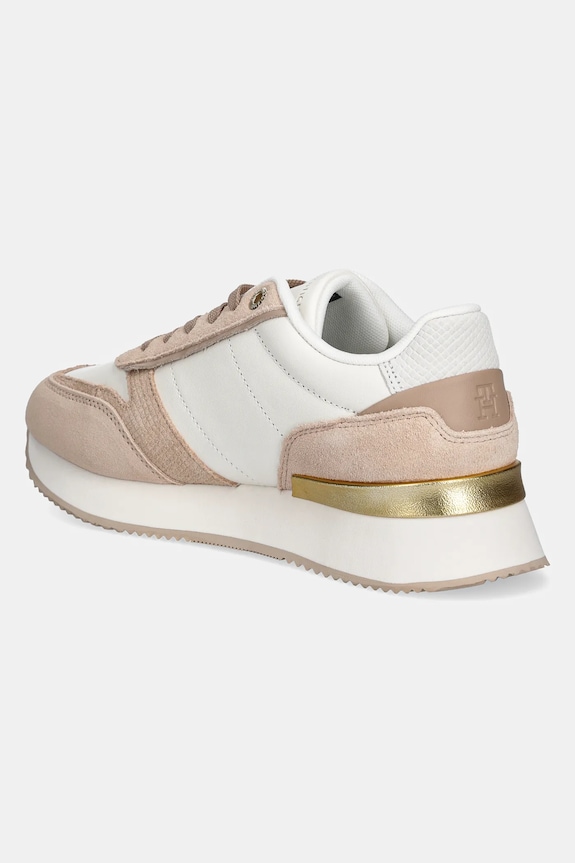 Boty Kožené sneakers boty Tommy Hilfiger TH FASHION RUNNER FW0FW08475 oranžová