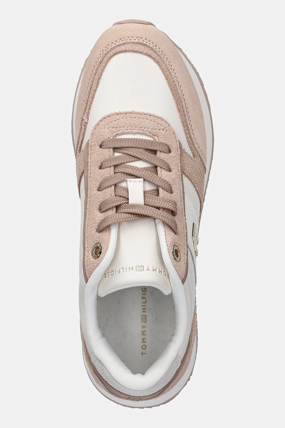 Kožené sneakers boty Tommy Hilfiger TH FASHION RUNNER oranžová FW0FW08475