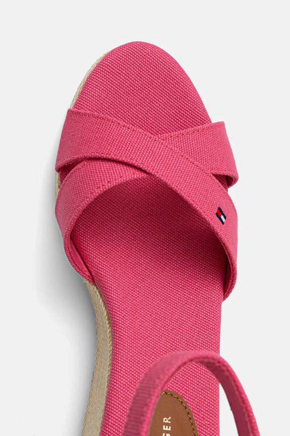 Sandále Tommy Hilfiger FLAG CRISS-CROS MID WEDGE ESPAD ružová FW0FW08481