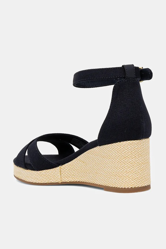 Obuwie Tommy Hilfiger sandały FLAG CRISS-CROS MID WEDGE ESPAD FW0FW08481 granatowy