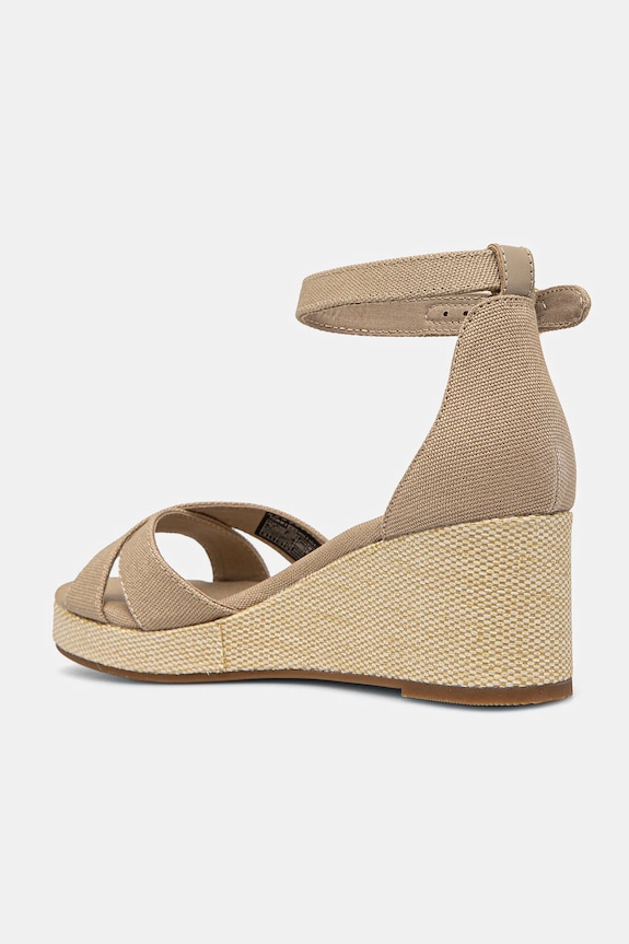 Încălțăminte Tommy Hilfiger sandale FLAG CRISS-CROS MID WEDGE ESPAD FW0FW08481 bej