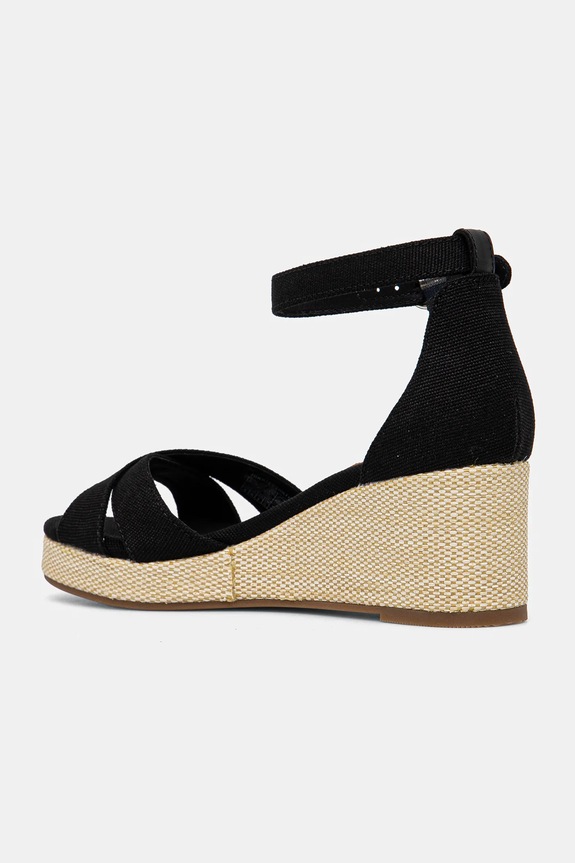 Obuwie Tommy Hilfiger sandały FLAG CRISS-CROS MID WEDGE ESPAD FW0FW08481 czarny