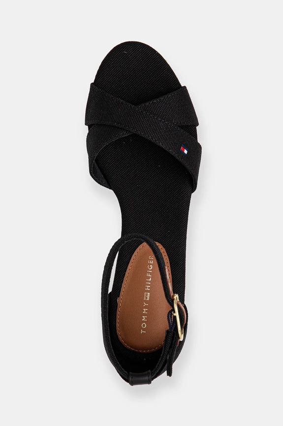 Tommy Hilfiger sandały FLAG CRISS-CROS MID WEDGE ESPAD czarny FW0FW08481