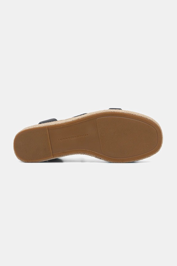 Tommy Hilfiger sandały skórzane ANKLE STRAP LEATHER PLATFORM FW0FW08497 granatowy