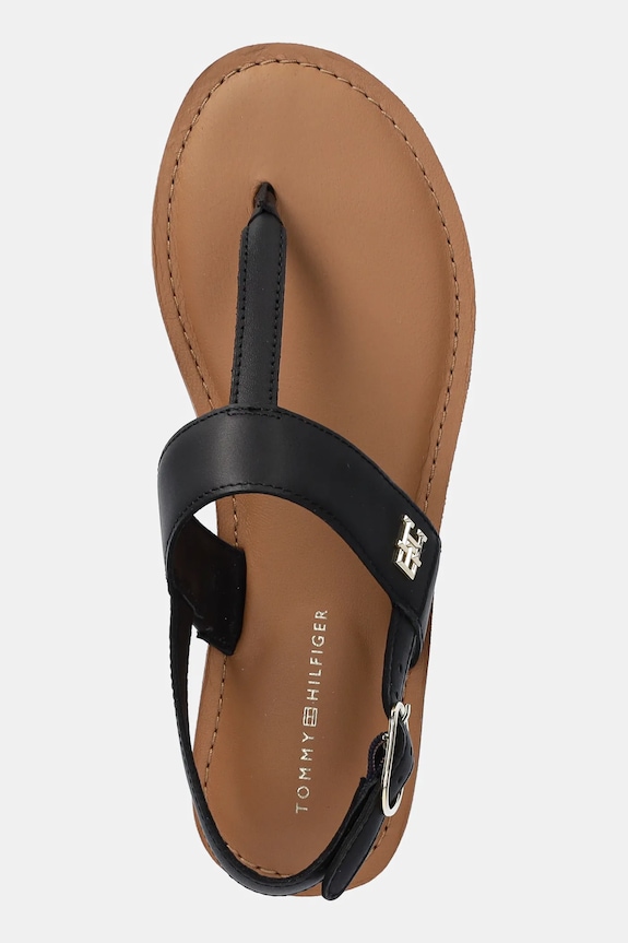 Tommy Hilfiger sandały skórzane LEATHER THONG SANDAL czarny FW0FW08505