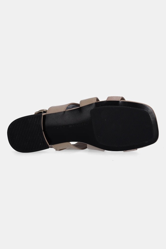 Tommy Hilfiger sandały skórzane LEATHER & SUEDE FLAT SANDAL FW0FW08507 beżowy