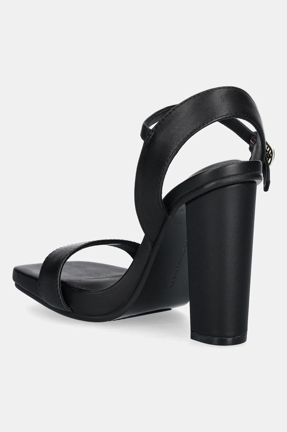 Παπούτσια Δερμάτινα πέδιλα Tommy Hilfiger HIGH HEEL LEATHER SANDAL FW0FW08534 μαύρο