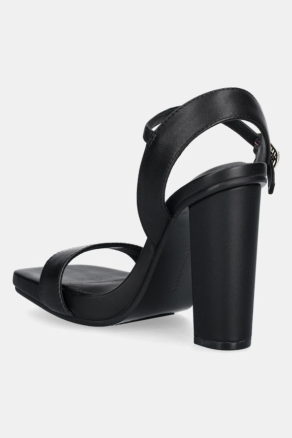 Παπούτσια Δερμάτινα πέδιλα Tommy Hilfiger HIGH HEEL LEATHER SANDAL FW0FW08534 μαύρο
