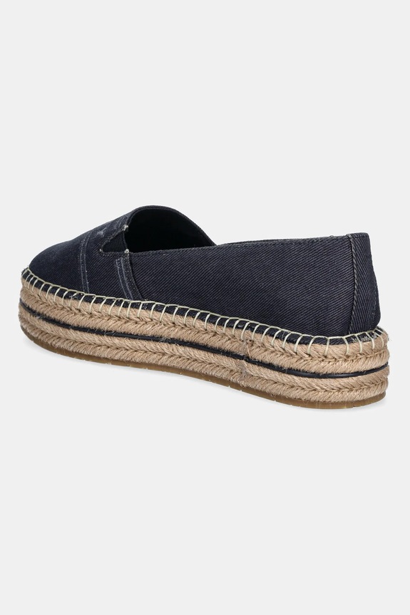 Obuwie Tommy Hilfiger espadryle DENIM PLATFORM ESPADRILLE FW0FW08543 granatowy