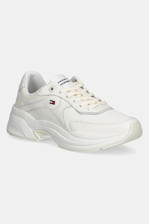 Tommy Hilfiger sneakers din piele IM INES CHUNKY SNEAKER piele alb FW0FW08556