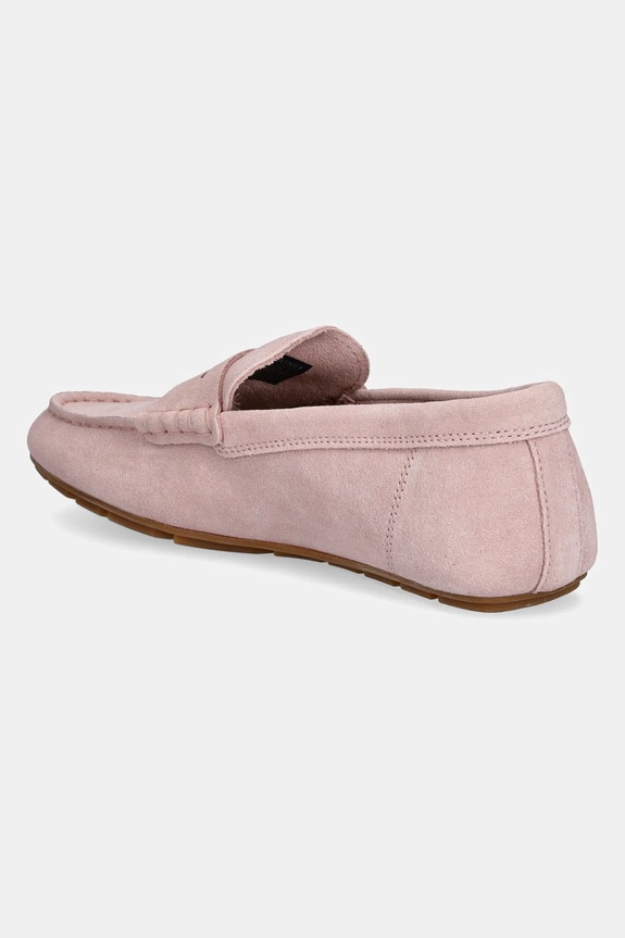 Obuwie Tommy Hilfiger mokasyny damskie zamszowe FLAG SOFT SUEDE DRIVER LOAFER FW0FW08558 różowy