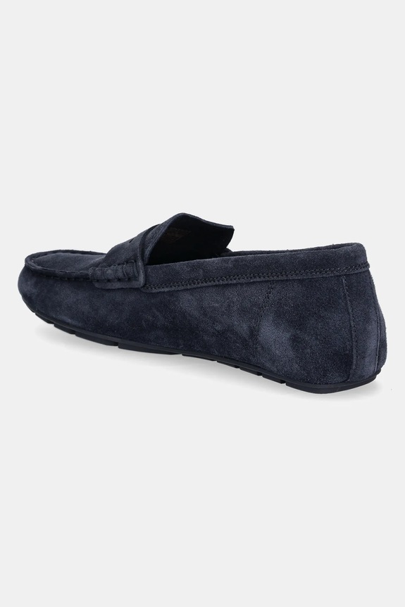 Obuwie Tommy Hilfiger mokasyny damskie zamszowe FLAG SOFT SUEDE DRIVER LOAFER FW0FW08558 granatowy