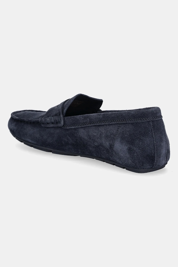 Obuwie Tommy Hilfiger mokasyny damskie zamszowe FLAG SOFT SUEDE DRIVER LOAFER FW0FW08558 granatowy