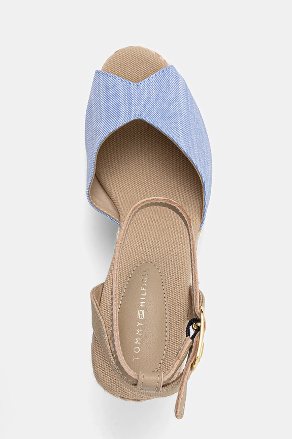 Sandále Tommy Hilfiger CHAMBRAY HIGH WEDGE ESPADRILLE modrá FW0FW08588