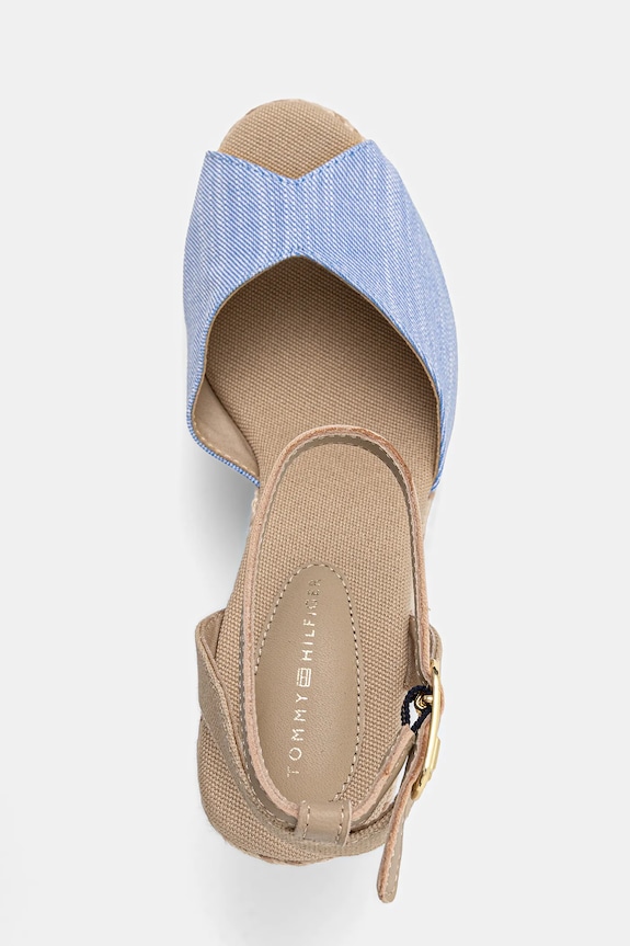 Sandále Tommy Hilfiger CHAMBRAY HIGH WEDGE ESPADRILLE modrá FW0FW08588