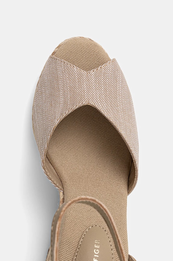 Πέδιλα Tommy Hilfiger CHAMBRAY HIGH WEDGE ESPADRILLE μπεζ FW0FW08588