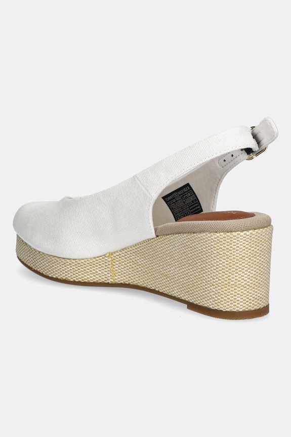 Obuwie Tommy Hilfiger sandały FLAG MID WEDGE ESPAD SLINGBACK FW0FW08595 biały