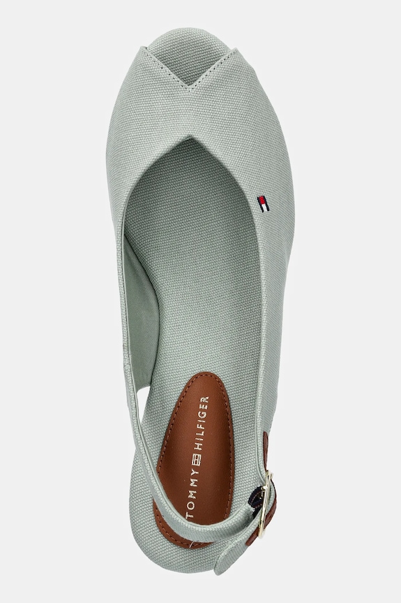 Tommy Hilfiger sandale FLAG MID WEDGE ESPAD SLINGBACK verde FW0FW08595