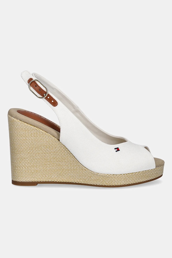 Sandále Tommy Hilfiger FLAG HIGH WEDGE ESPAD SLINGBACK FW0FW08597 biela SS25