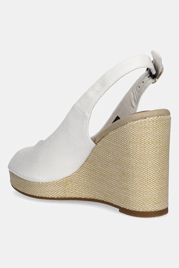 Obuv Sandále Tommy Hilfiger FLAG HIGH WEDGE ESPAD SLINGBACK FW0FW08597 biela