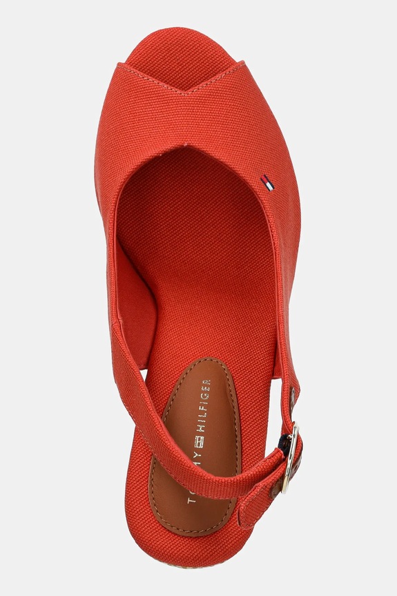 Tommy Hilfiger szandál FLAG HIGH WEDGE ESPAD SLINGBACK piros FW0FW08597