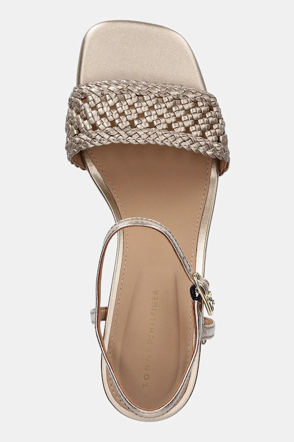 Sandale Tommy Hilfiger METALLIC LTHR KITTEN SANDAL zlatna FW0FW08611