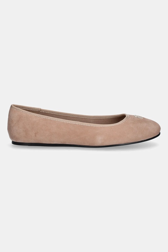 Μπαλαρίνες σουέτ Tommy Hilfiger TH HARDWARE SUEDE BALLERINA FW0FW08655 μπεζ SS25