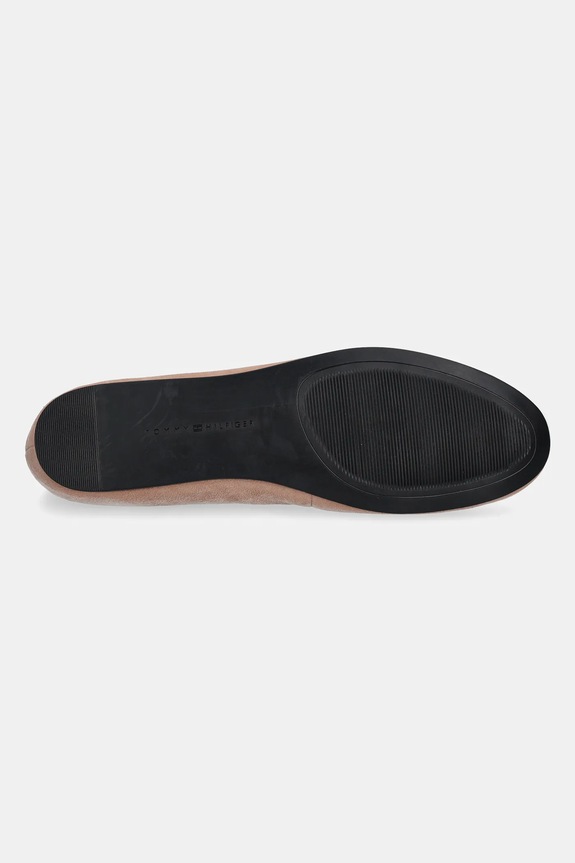 Μπαλαρίνες σουέτ Tommy Hilfiger TH HARDWARE SUEDE BALLERINA FW0FW08655 μπεζ