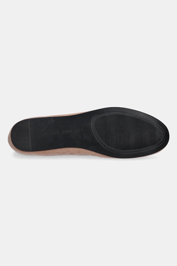Μπαλαρίνες σουέτ Tommy Hilfiger TH HARDWARE SUEDE BALLERINA FW0FW08655 μπεζ