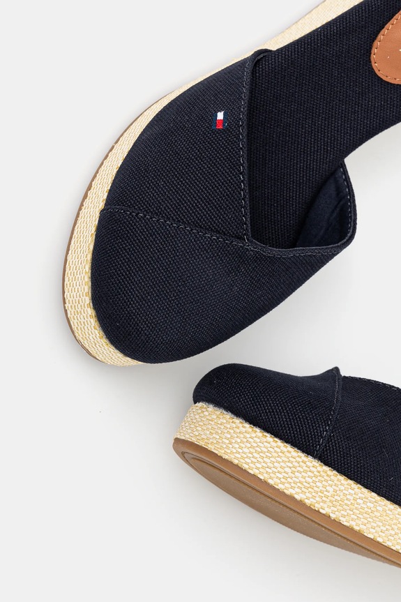 Obuv Espadrilky Tommy Hilfiger FLAG CLOSED TOE MID WEDGE ESPAD FW0FW08657 tmavomodrá
