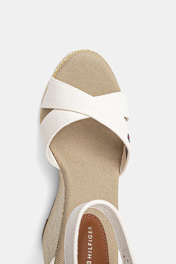 Tommy Hilfiger sandale FLAG HIGH WEDGE ESPAD CRISSCROSS alb FW0FW08661