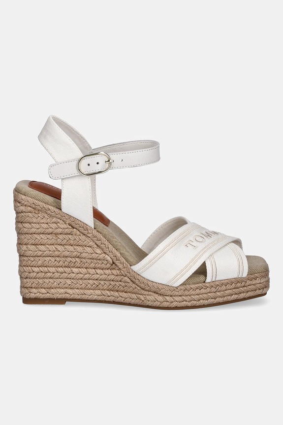 Tommy Hilfiger sandały TOMMY HILFIGER ESPAD HIGH WEDGE FW0FW08668 beżowy SS25