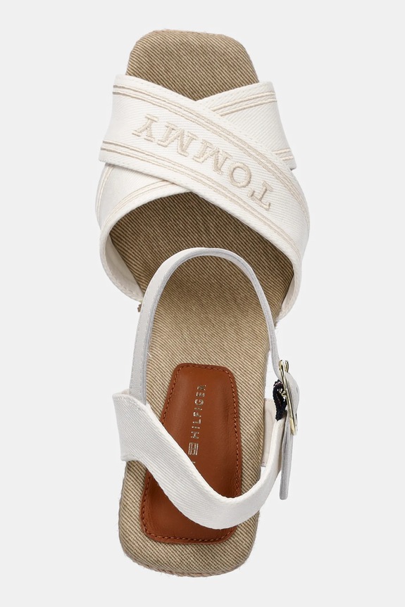 Tommy Hilfiger sandały TOMMY HILFIGER ESPAD HIGH WEDGE beżowy FW0FW08668