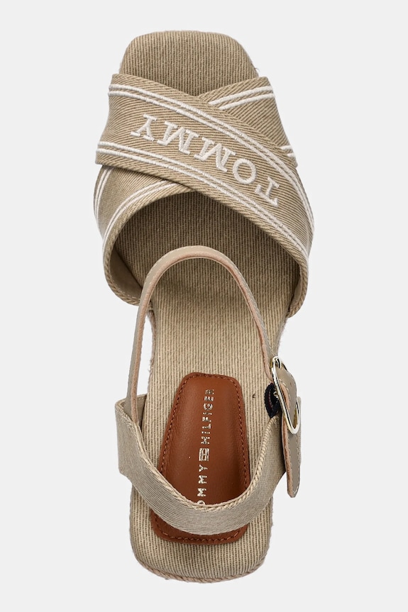 Tommy Hilfiger sandale TOMMY HILFIGER ESPAD HIGH WEDGE bej FW0FW08668