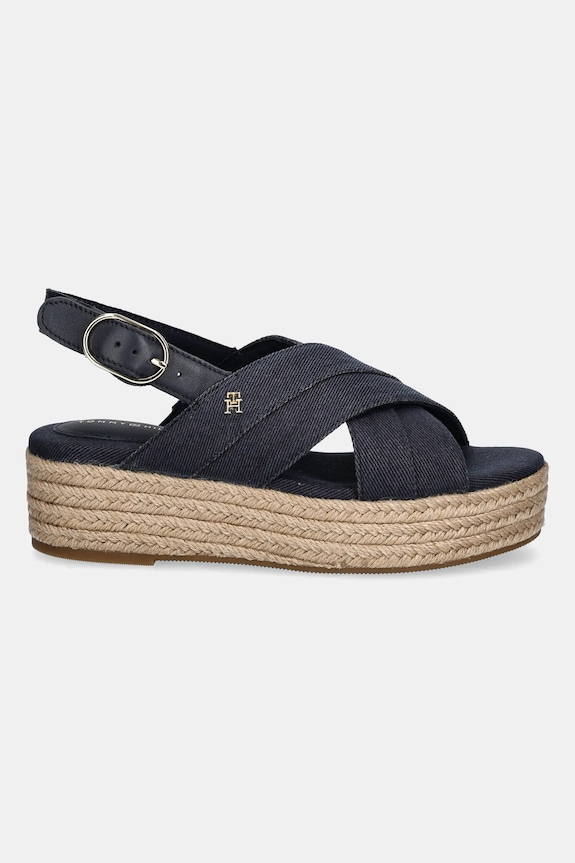 Sandále Tommy Hilfiger DENIM ESPADRILLE PLATFORM SANDAL FW0FW08669 tmavomodrá SS25