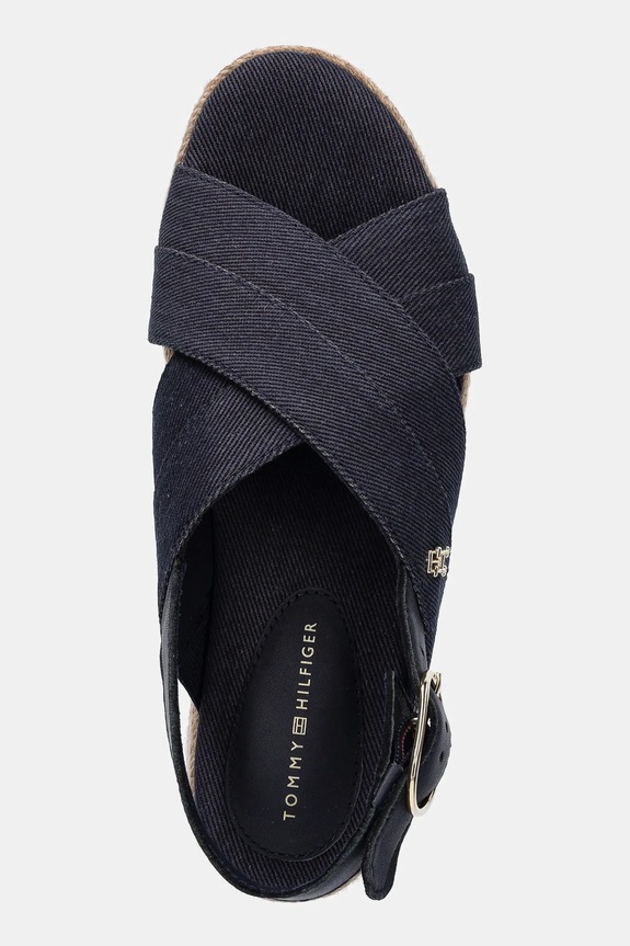 Sandále Tommy Hilfiger DENIM ESPADRILLE PLATFORM SANDAL tmavomodrá FW0FW08669